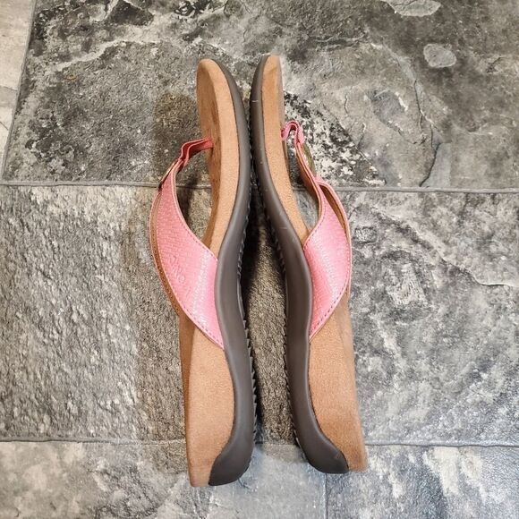 Vionic Hilda Woven Rest Camellia Barbie Pink Gold Flip Flop Thong Sandals 8.5 - Picture 5 of 8